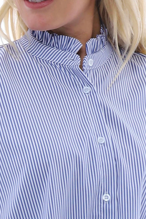 Graziana Narrow Stripe Shirt Blue - Image 2