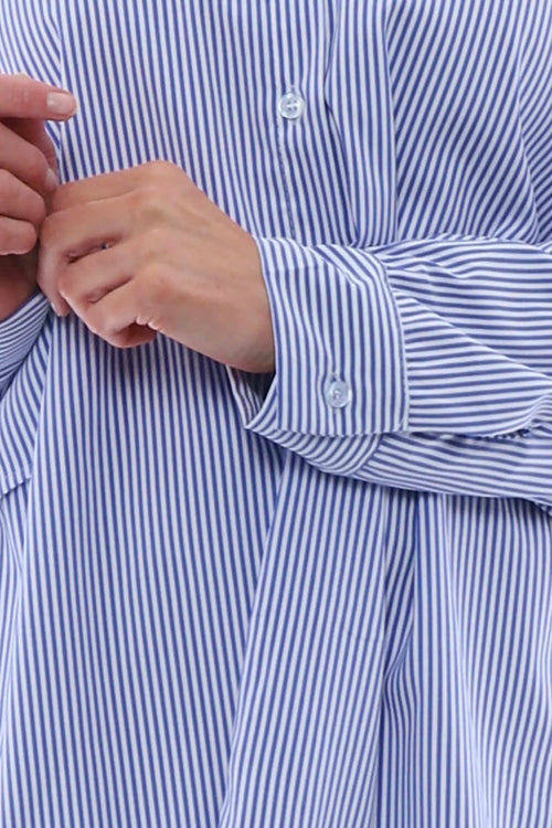 Graziana Narrow Stripe Shirt Blue - Image 3