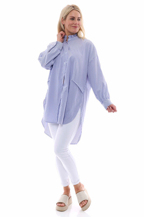 Graziana Narrow Stripe Shirt Blue - Image 1