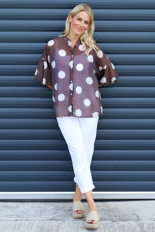 Cordelia Spot Print Shirt Cocoa