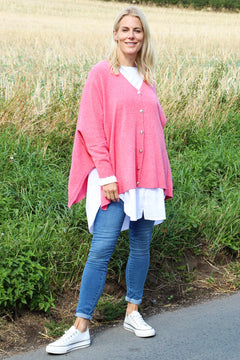 Hattie Knitted Cardigan Fuchsia