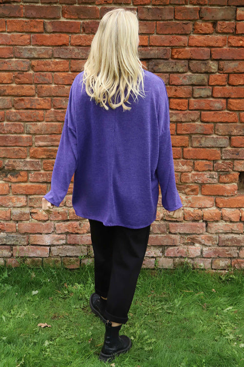 Tarka Cowl Neck Top Purple - Image 4