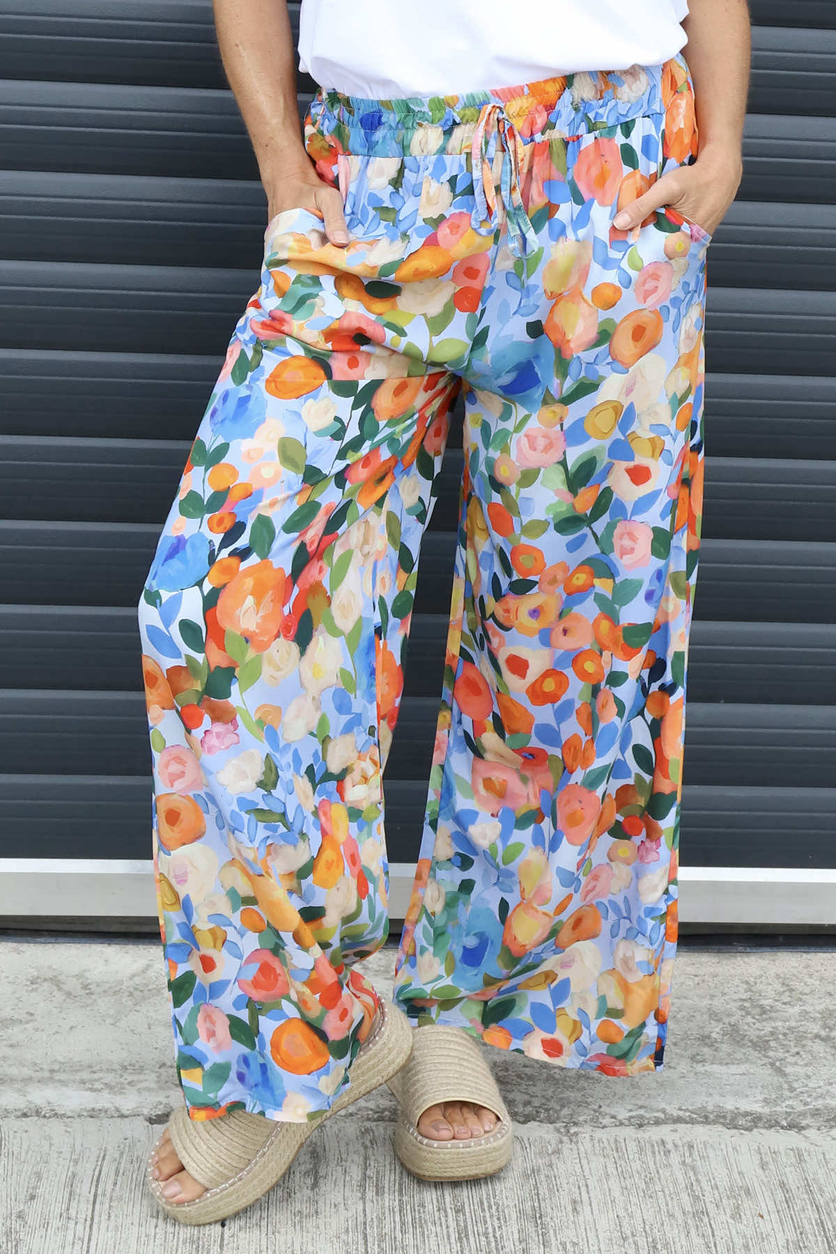 Lelia Print Trousers Light Blue