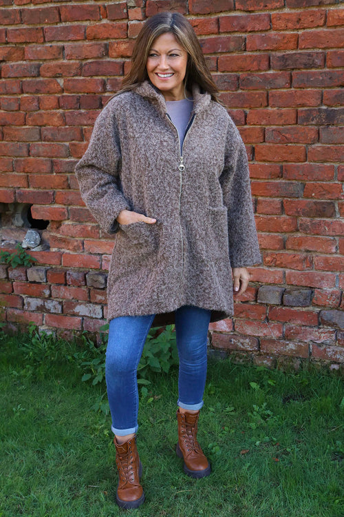 Sheila Zip Hooded Jacket Nutmeg - Image 3