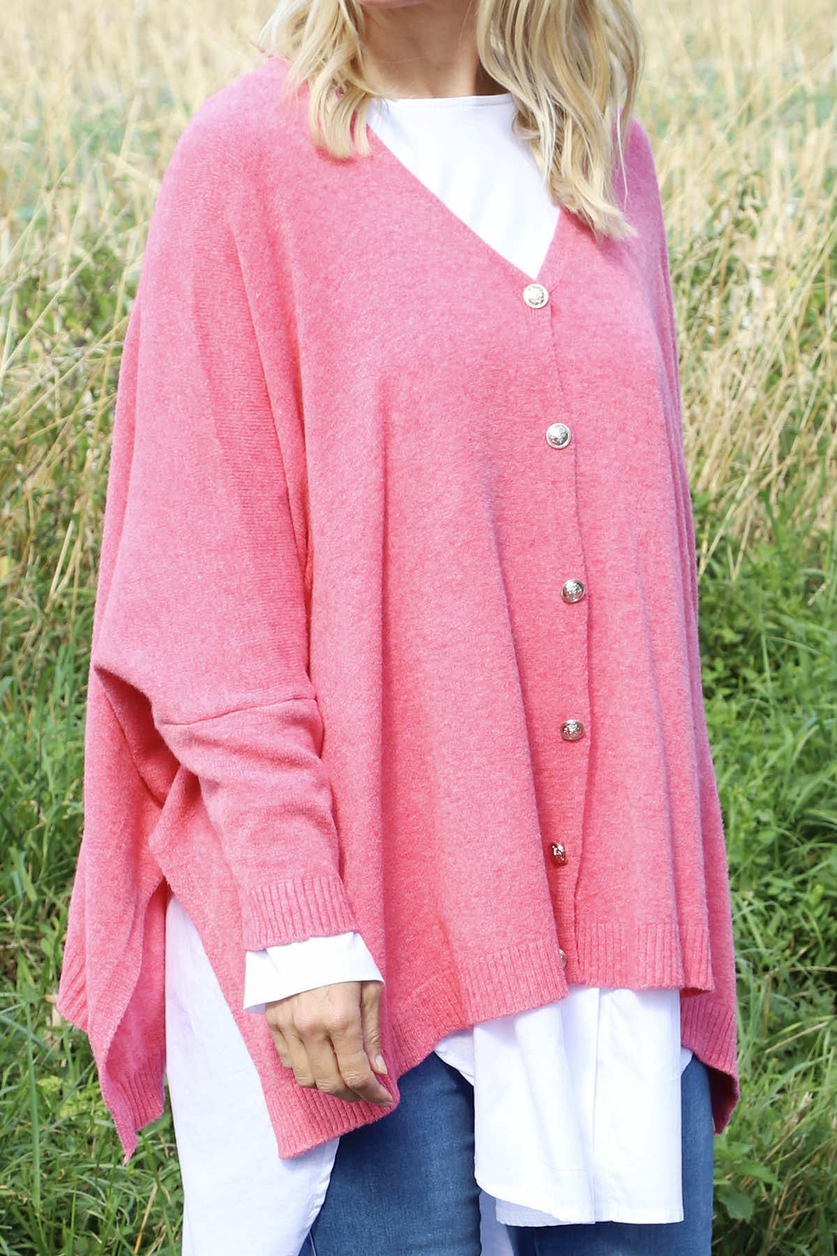Hattie Knitted Cardigan Fuchsia