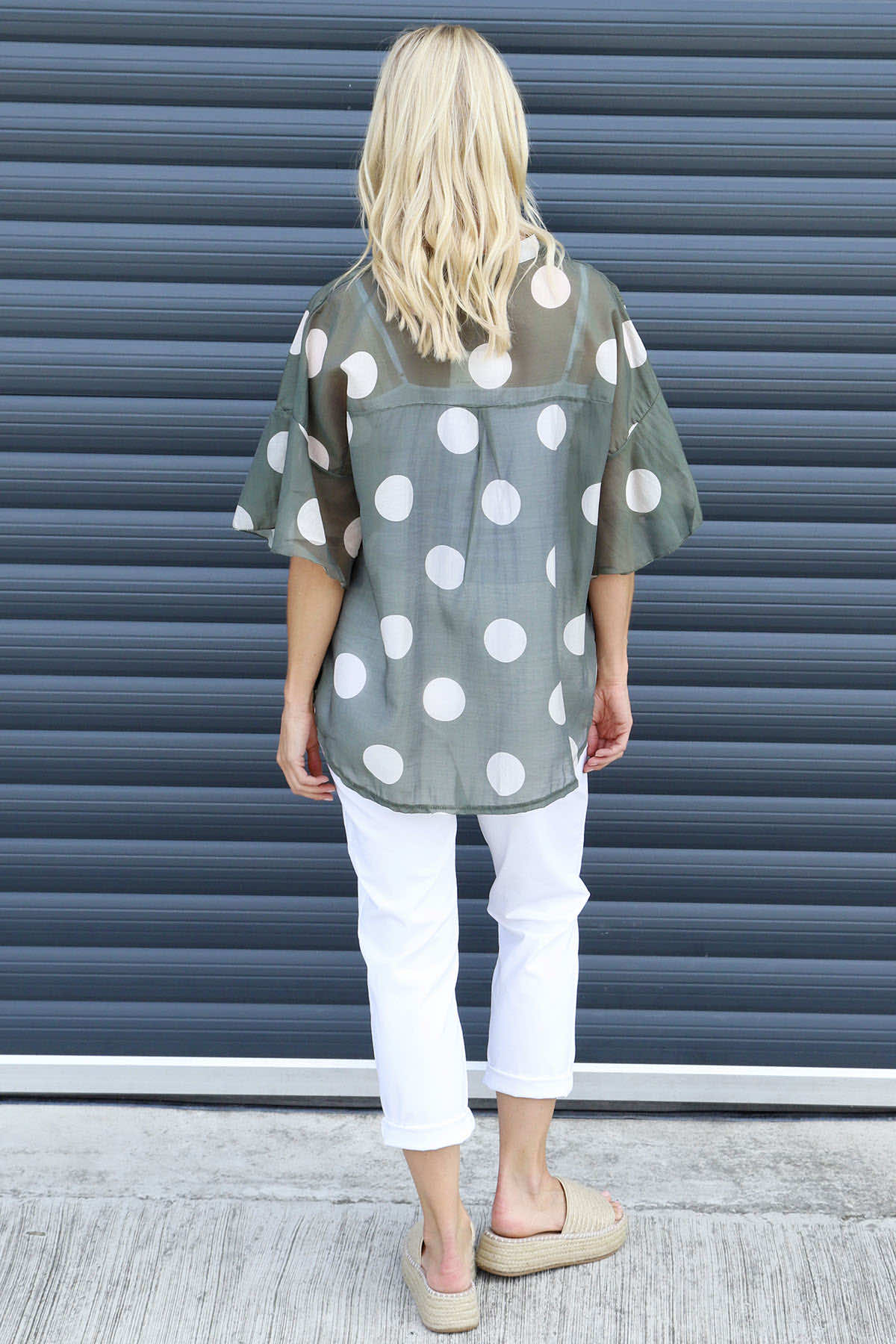 Cordelia Spot Print Shirt Khaki