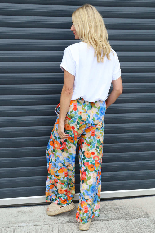 Lelia Print Trousers Light Blue - Image 4