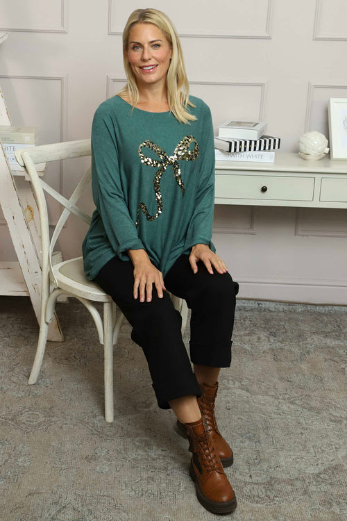 Lillian Bow Jumper Sage Green - Image 5