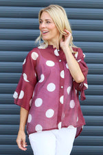 Cordelia Spot Print Shirt Wine Wine - Cordelia Spot Print Shirt Wine