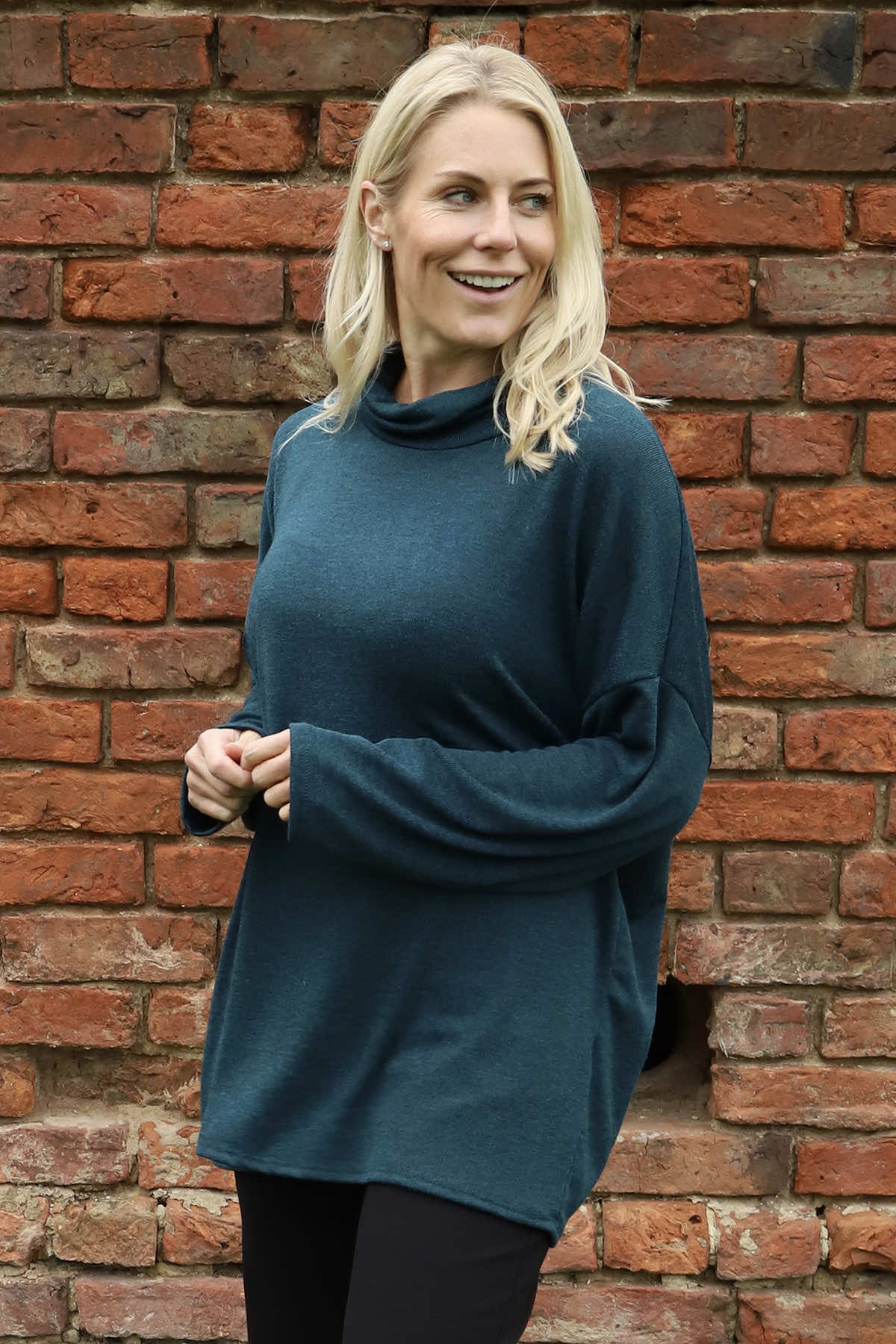 Tarka Cowl Neck Top Teal