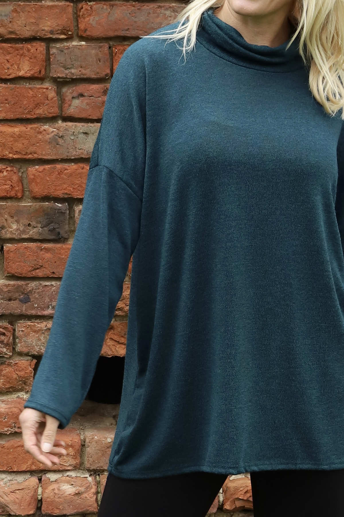 Tarka Cowl Neck Top Teal