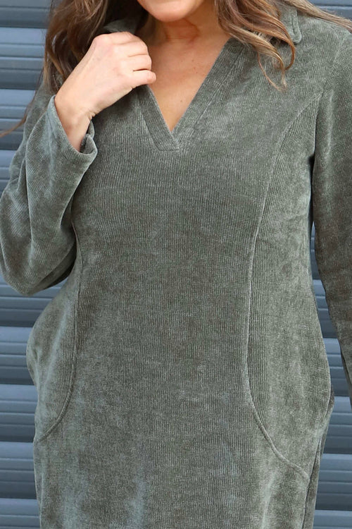 Irina Cord Collared Tunic Khaki - Image 3