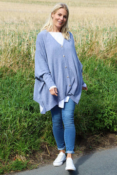 Hattie Knitted Cardigan Blue