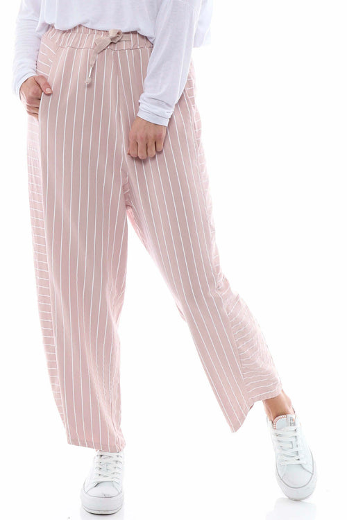 Ginny Stripe Cotton Trousers Pink - Image 5