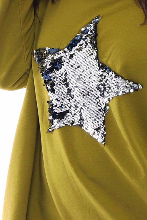 Selsey Sequin Star Cotton Top Moss - Image 6