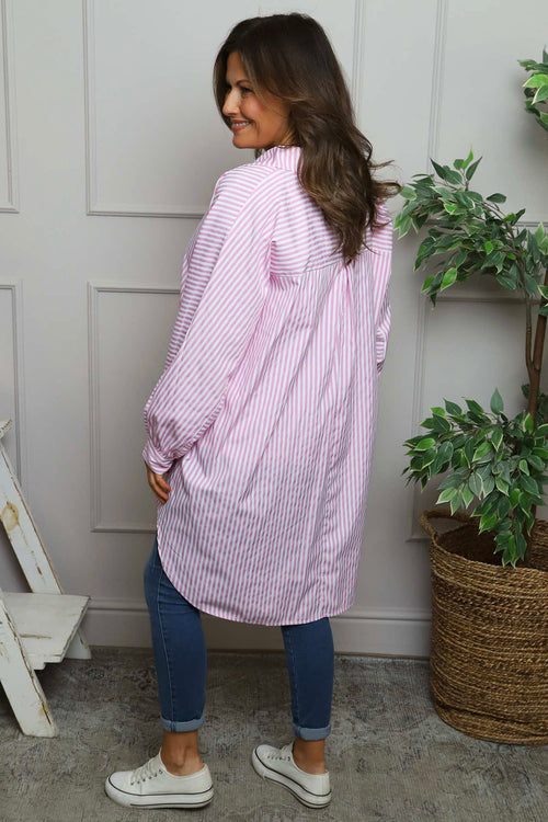 Christina Stripe Shirt Pink - Image 4