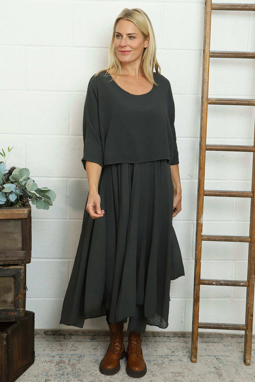 Danisha Cotton Dress Co-Ord Mid Grey - Image 1