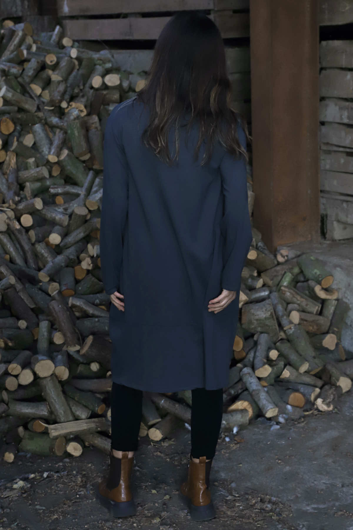 Simone Cotton Dress Charcoal