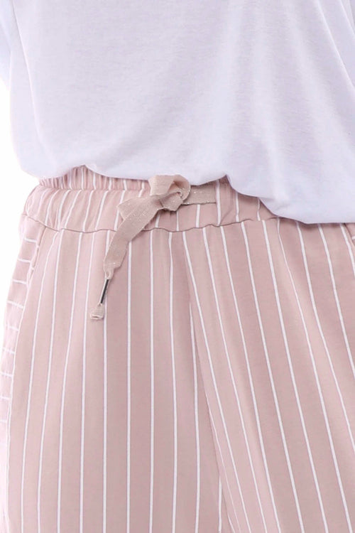 Ginny Stripe Cotton Trousers Pink - Image 4