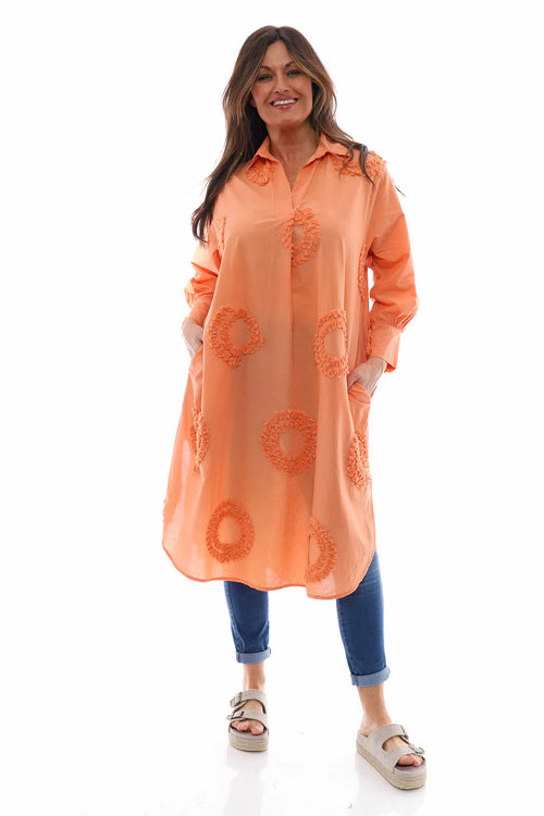 Selena Circle Cotton Tunic Orange - Image 1