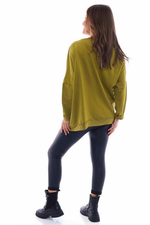 Selsey Sequin Star Cotton Top Moss - Image 5