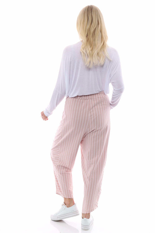 Ginny Stripe Cotton Trousers Pink - Image 7