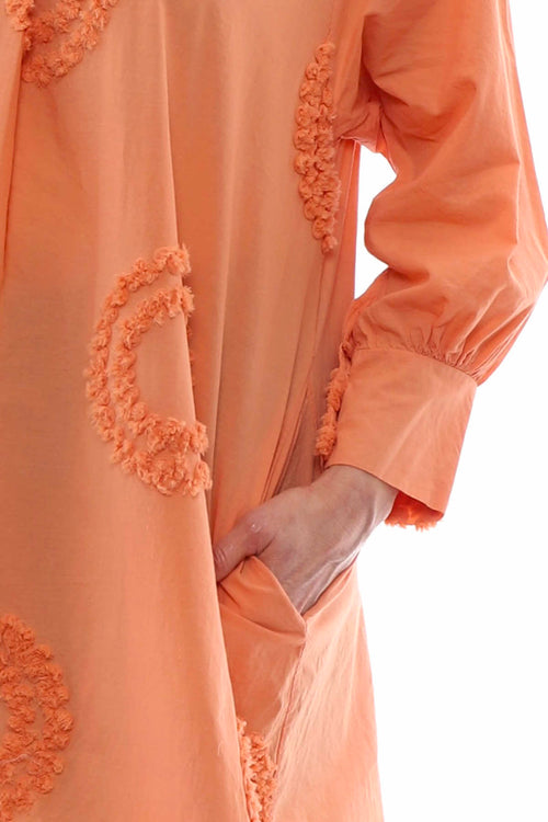 Selena Circle Cotton Tunic Orange - Image 2