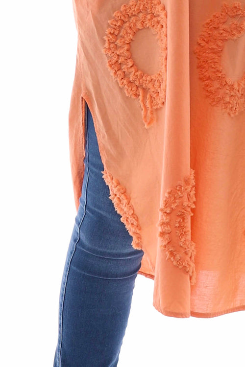 Selena Circle Cotton Tunic Orange - Image 3