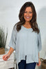 Isolde Linen Top Grey