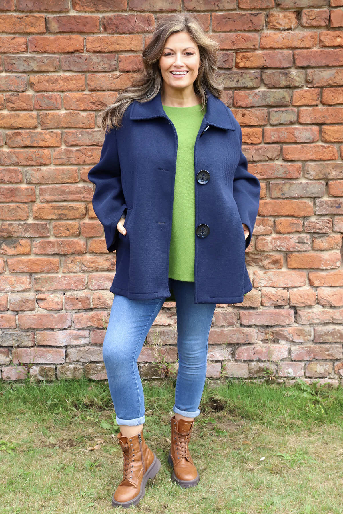 Marzia Button Jacket Navy