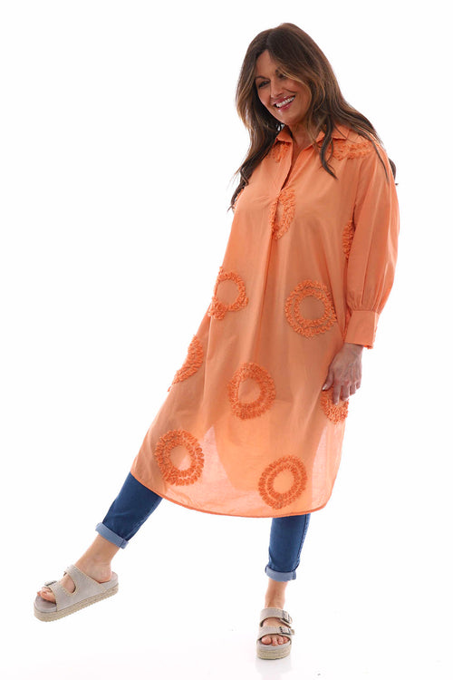 Selena Circle Cotton Tunic Orange - Image 4
