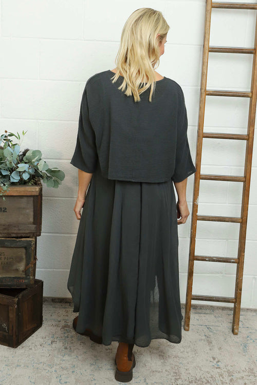 Danisha Cotton Dress Co-Ord Mid Grey - Image 4