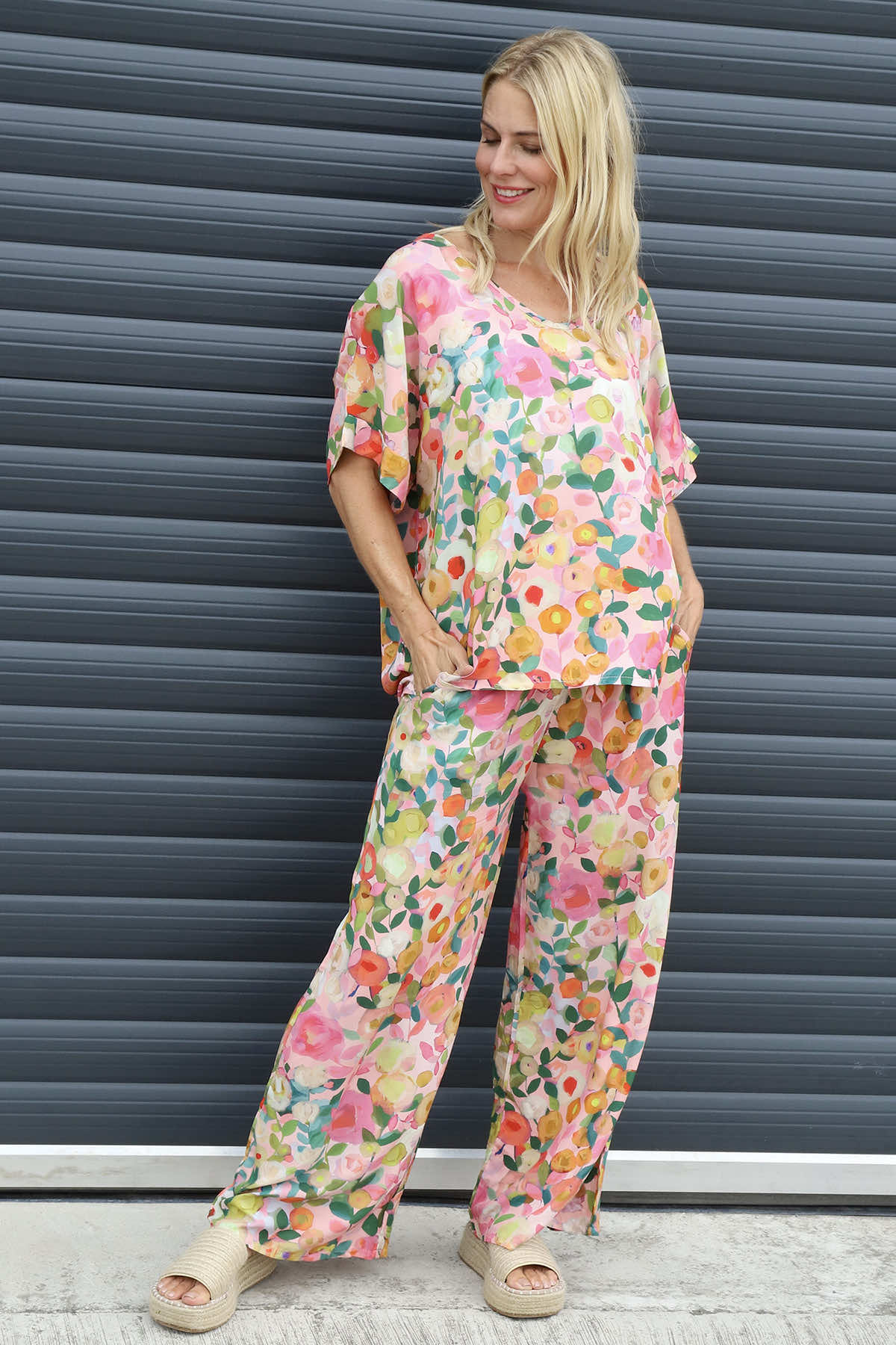 Lelia Print Trousers Pink