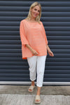 Caylen Stripe Cotton Top Orange