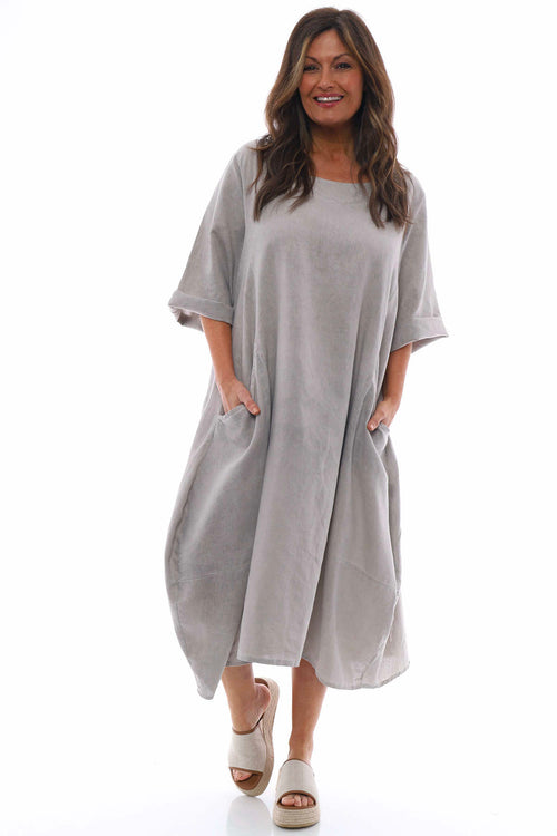 Roseanne Washed Linen Dress Mocha - Image 2