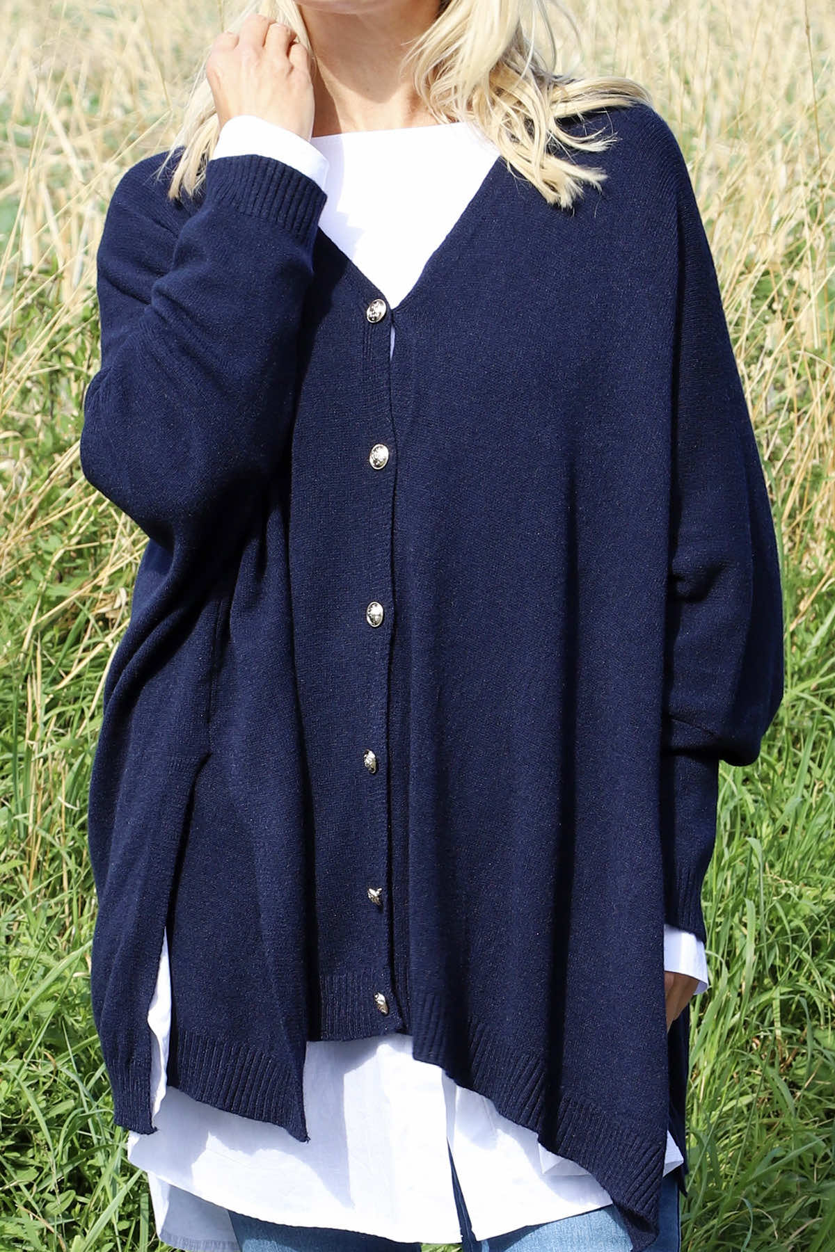 Hattie Knitted Cardigan Navy