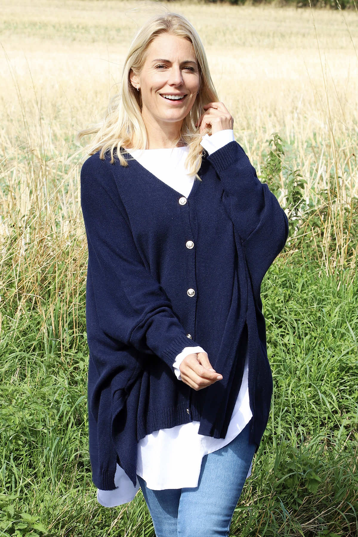 Hattie Knitted Cardigan Navy
