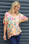 Luciella Print Top Pink