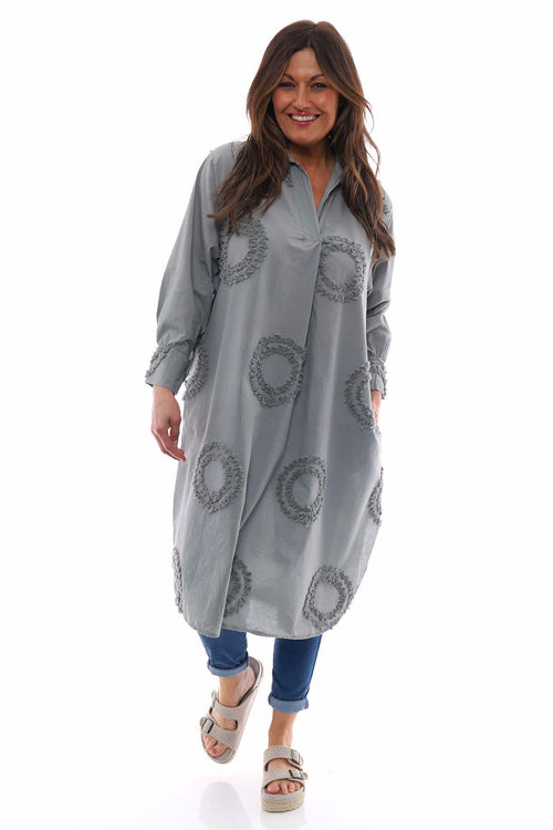 Selena Circle Cotton Tunic Mid Grey - Image 1