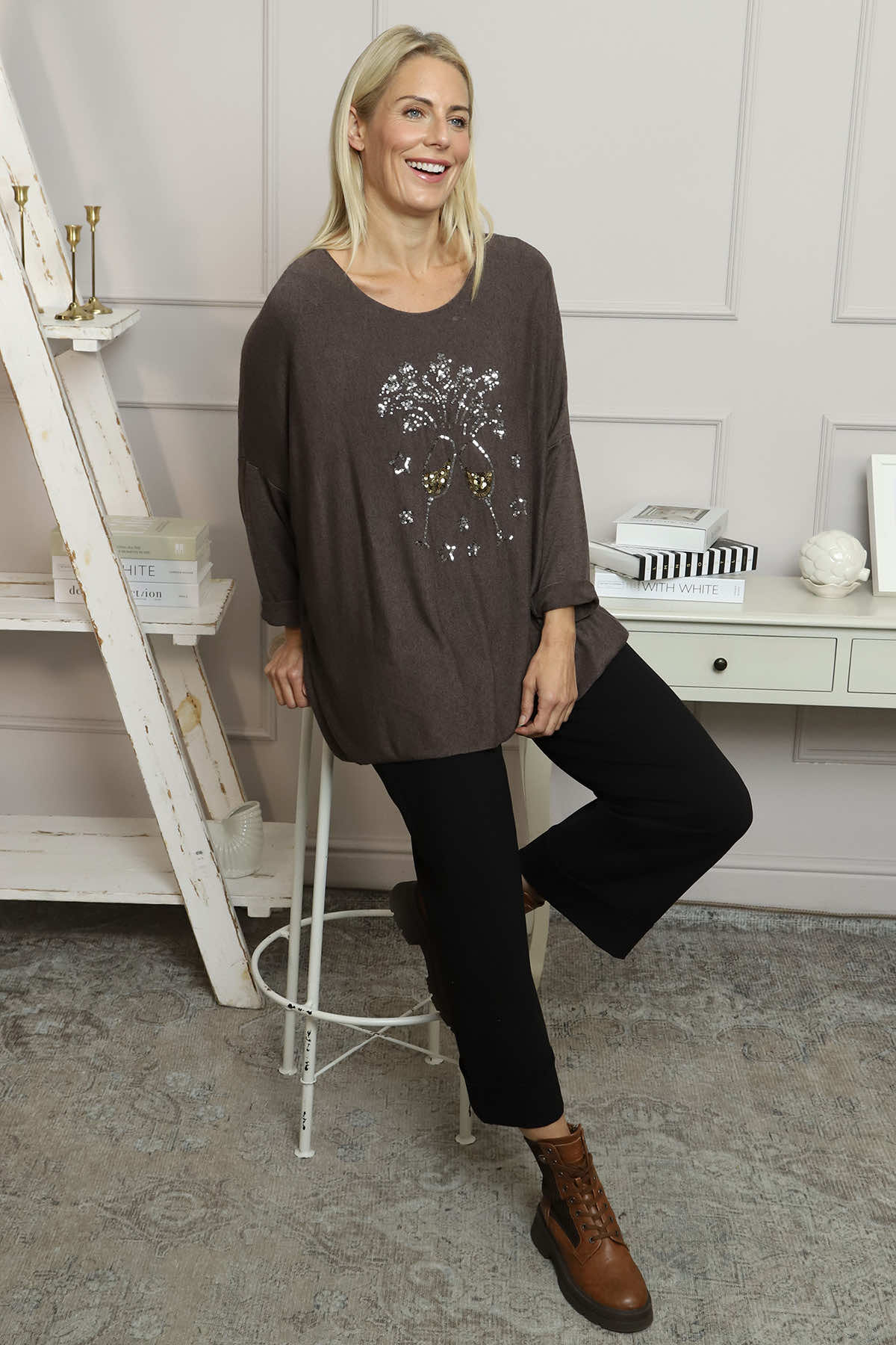 Lillian Cheers Jumper Cocoa