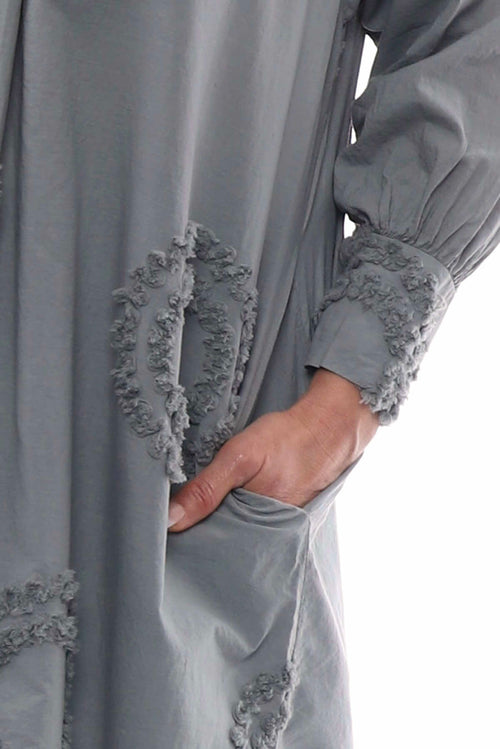 Selena Circle Cotton Tunic Mid Grey - Image 2