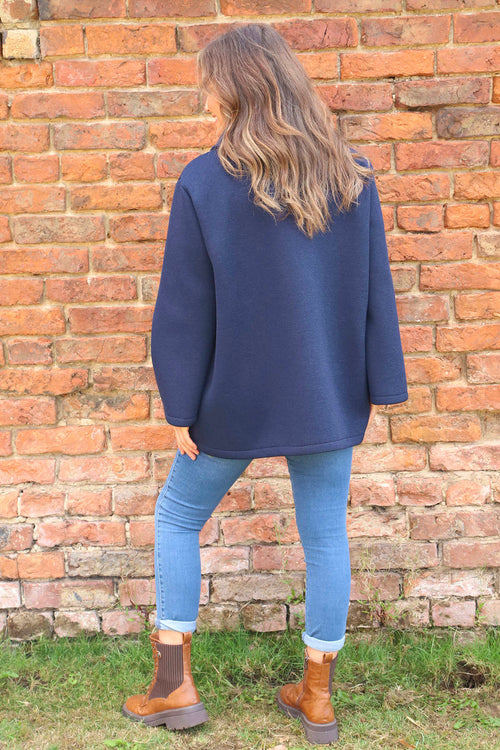 Marzia Button Jacket Navy - Image 4