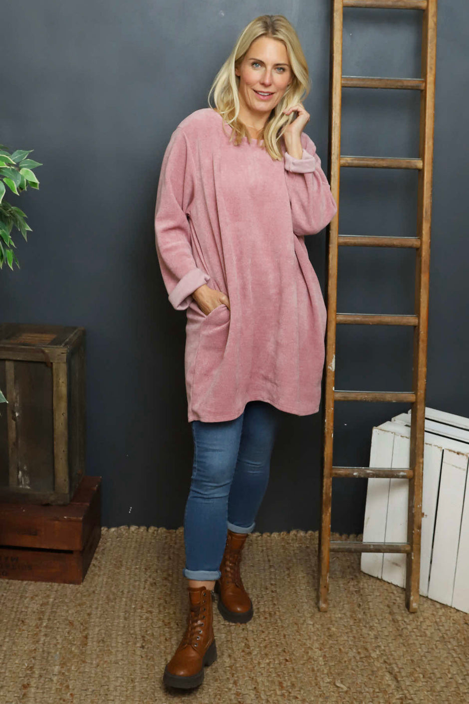 Ethel Cord Tunic Pink