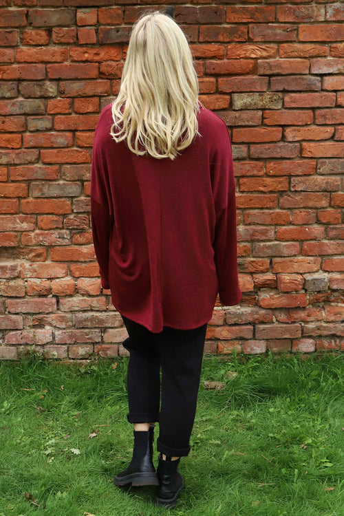 Tarka Cowl Neck Top Wine - Image 4