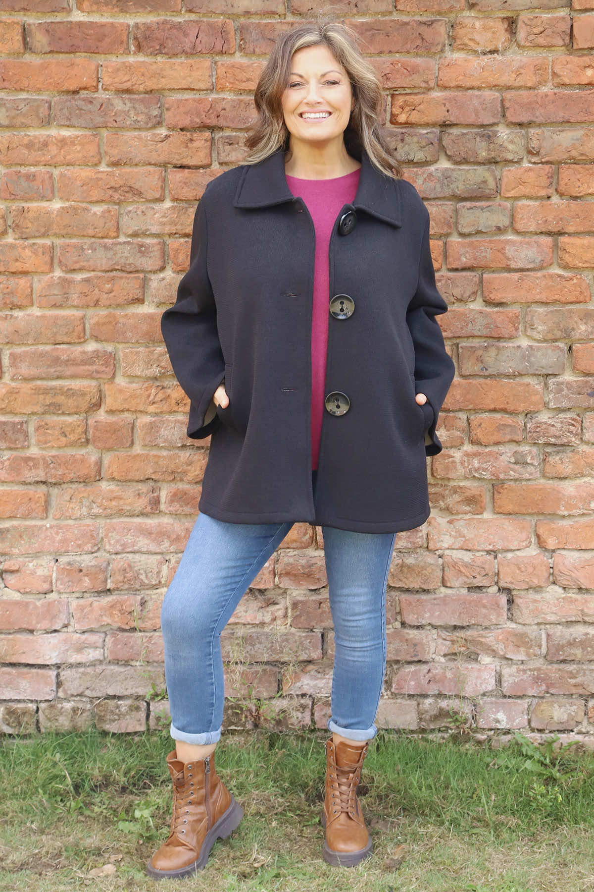 Marzia Button Jacket Black