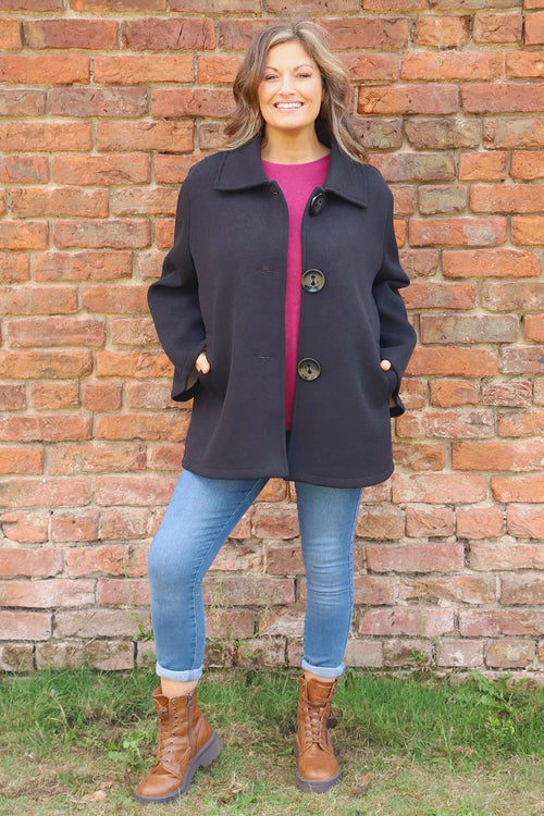 Marzia Button Jacket Black - Image 2