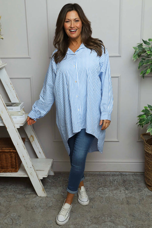 Christina Stripe Shirt Powder Blue - Image 2