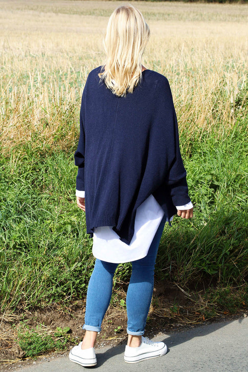 Hattie Knitted Cardigan Navy - Image 4