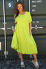 Sandown Puffball Cotton Dress Lime