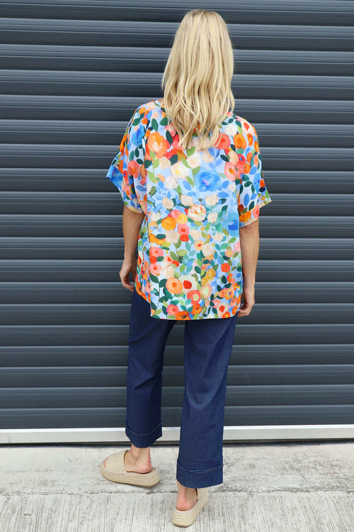 Luciella Print Top Light Blue - Image 3